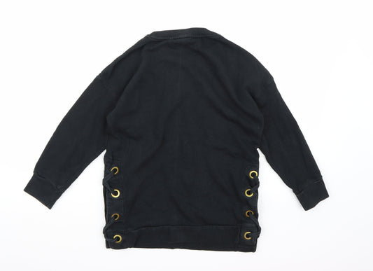 NEXT Girls Black Jersey Pullover Sweatshirt Size 8 Years