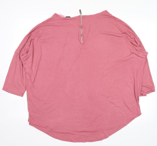 Select Womens Pink Basic Blouse Size 18