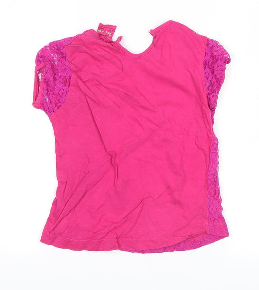 Young Dimension Girls Pink Basic T-Shirt Size 6-7 Years