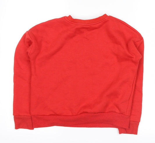 Primark Girls Red Pullover Sweatshirt Size 9-10 Years - mickey christmas