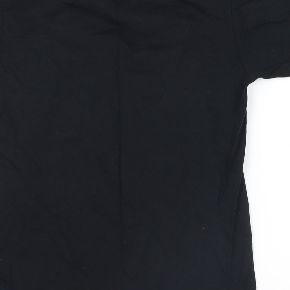 Brand and care label for fortnite boys’ black basic t-shirt, size L