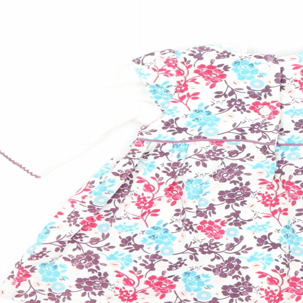 Boots Mini Club Girls White Floral A-Line Size 0-3 Months - babygrow included