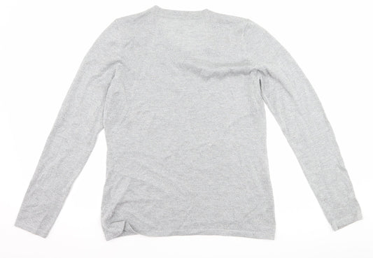 Preworn Womens Silver Basic T-Shirt Size S