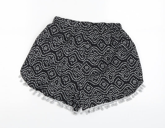 Preworn Womens Black Polka Dot Sweat Shorts Size M
