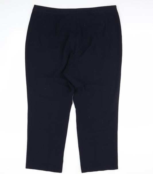 M&S Mens Blue Dress Pants Trousers Size 18 L28 in