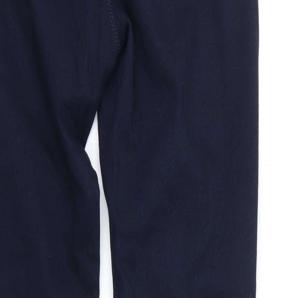 Brand and care label for 365 Denim women’s blue jegging trousers, size UK 10, 28-inch leg