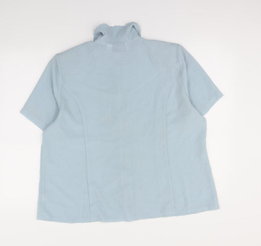 Clothes Contact Womens Blue Basic Button-Up Size 20