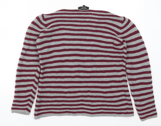 Bexleys Womens Red Striped Pullover Jumper Size S