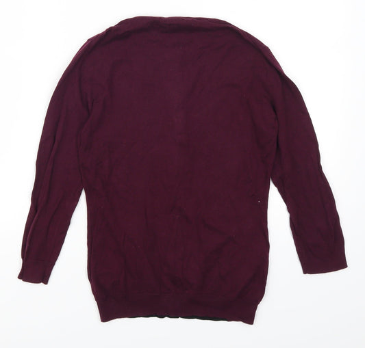 H&M Womens Purple Cardigan Jumper Size XS - Plum