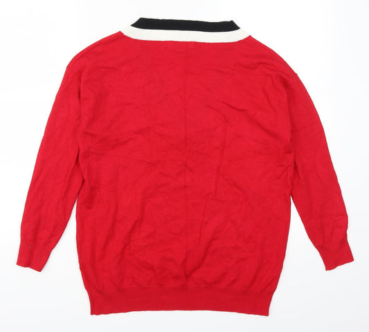By Swan Womens Red Pullover Jumper One Size