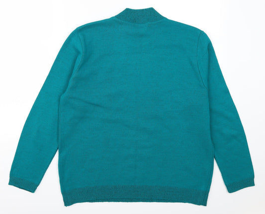 Classic Womens Blue Pullover Jumper Size L - Leaf