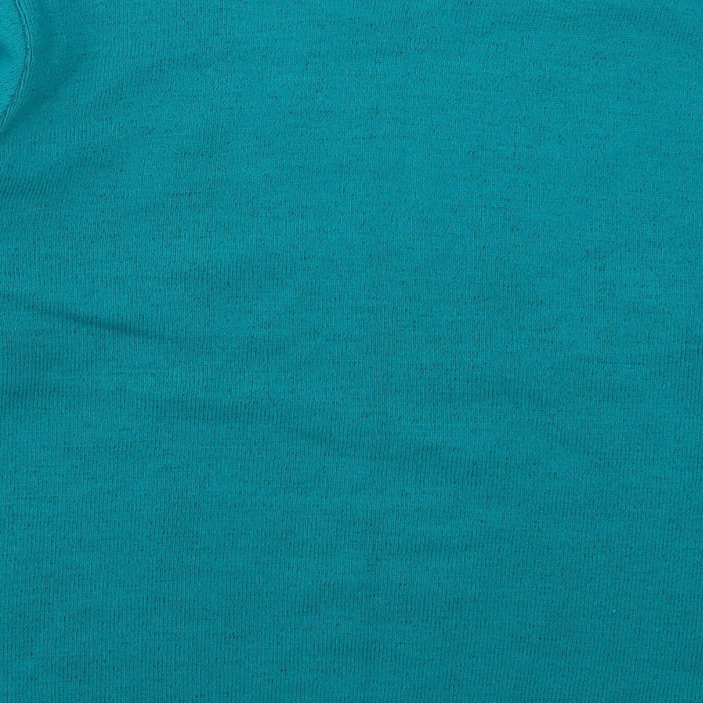 Brand and care label for Classics women’s blue jumper, size L, - leaf
