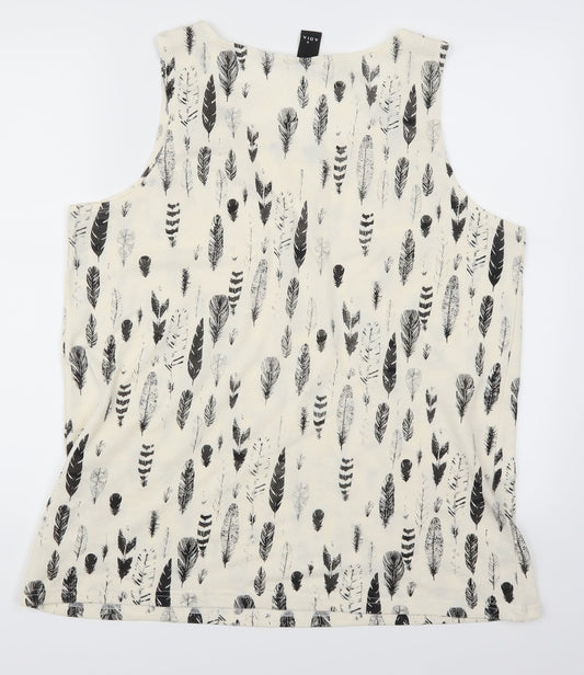 Adiva Womens Beige Basic Tank Size M - Feathers