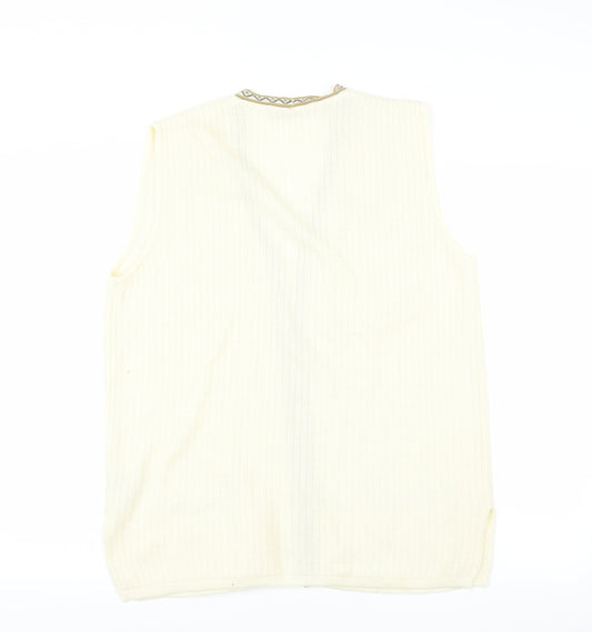 Klassique Womens Yellow Cardigan Jumper Size S