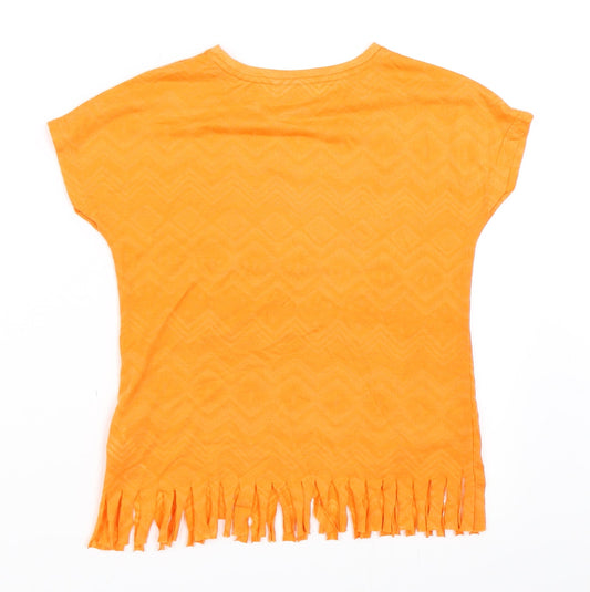 Matalan Girls Orange Basic T-Shirt Size 4 Years