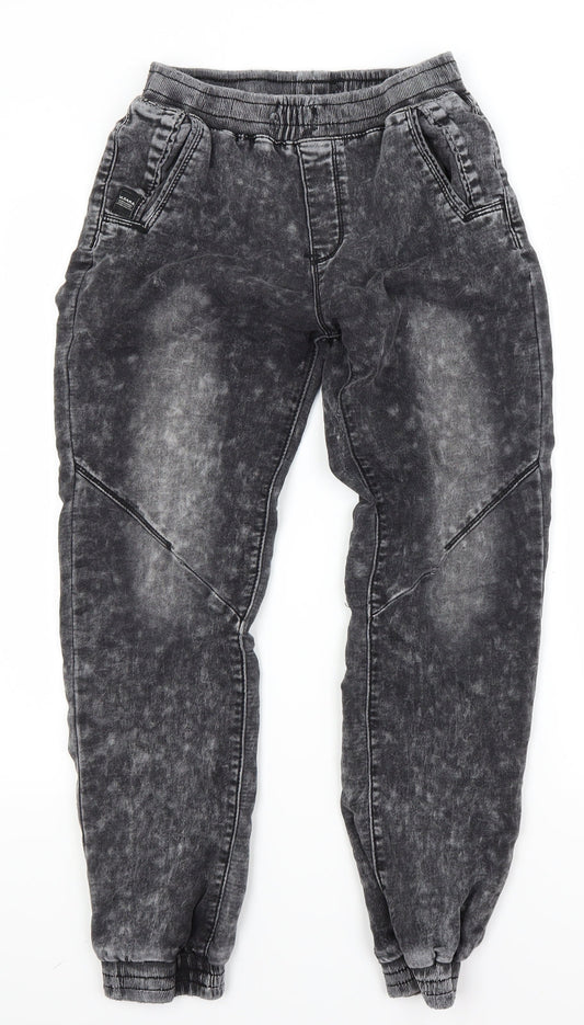 Additional front view of M sara women’s grey denim skinny jeans, size UK 28, 26-inch leg