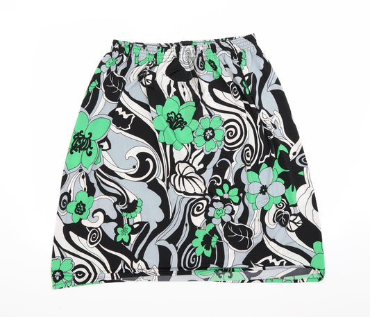 Preworn Womens Multicoloured Floral A-Line Skirt Size 32 in