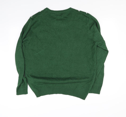 Avenue Mens Green Pullover Jumper Size L