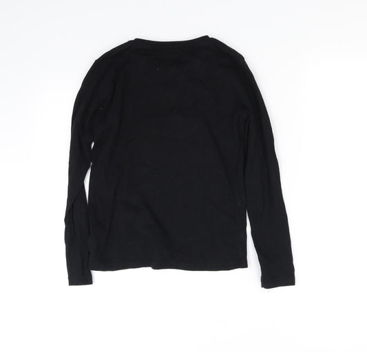 emoi Girls Black Basic T-Shirt Size 9-10 Years