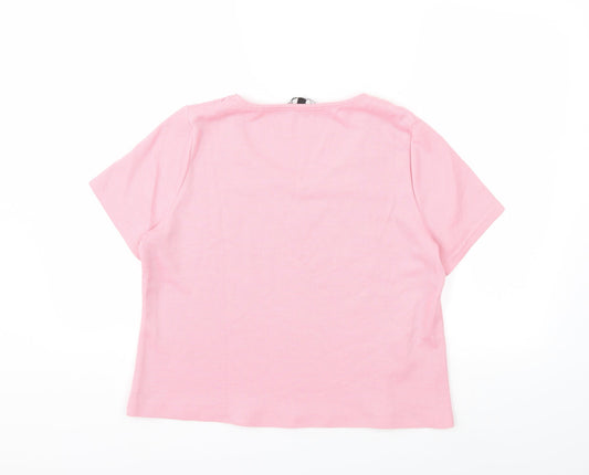 Preworn Womens Pink Basic T-Shirt Size 14