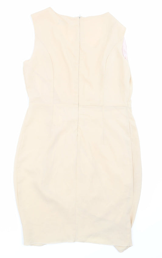 shikha Womens Beige Pencil Dress Size M