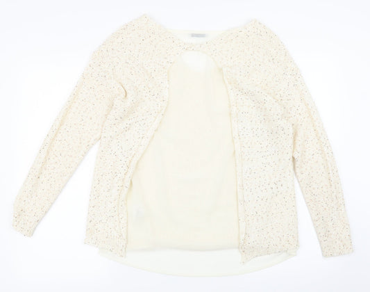 Encuentro Womens Beige Pullover Sweatshirt Size S