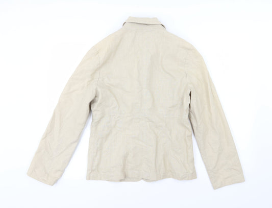 Another Woman Womens Beige Jacket Blazer Size 12