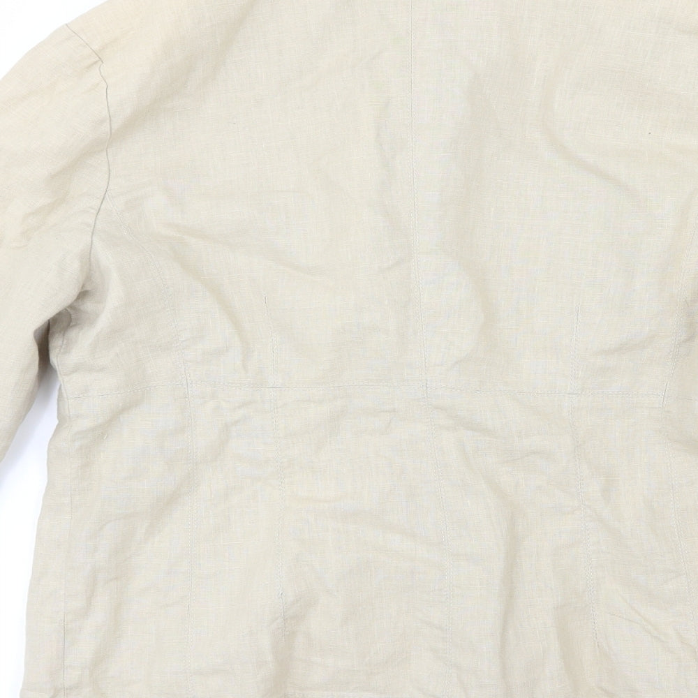 Another Woman Womens Beige Jacket Blazer Size 12