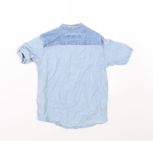 River Island Boys Blue Denim Basic Button-Up Size 6 Years