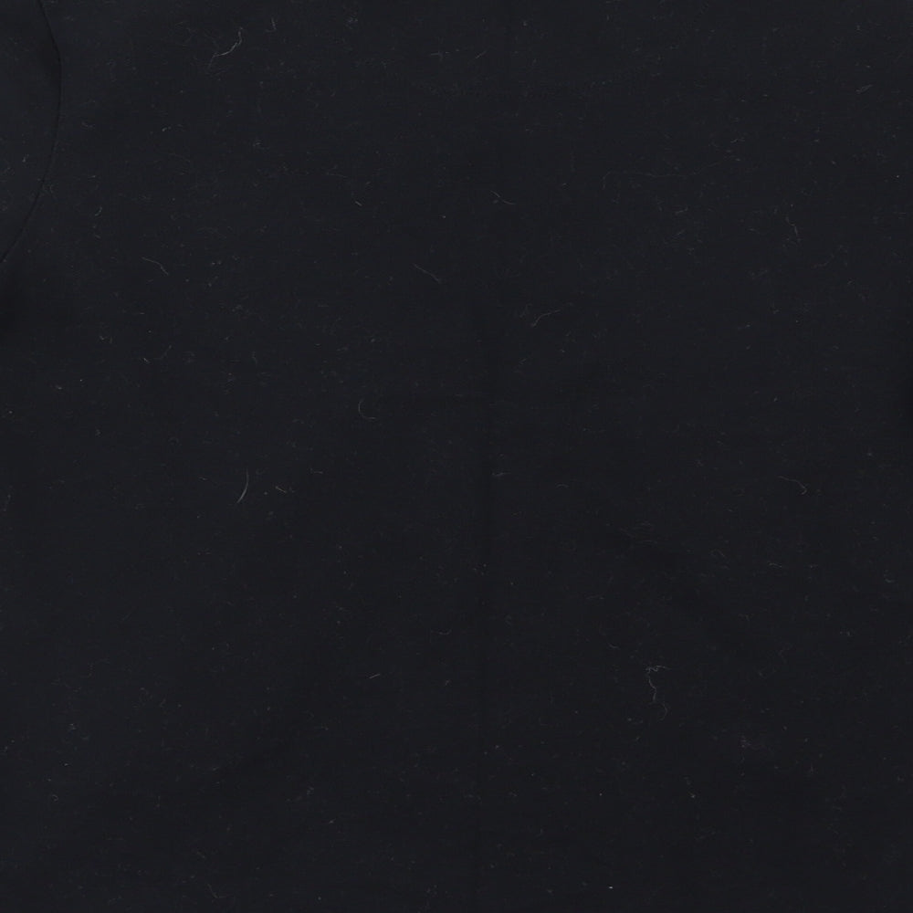Brand and care label for Carbini boys’ black jersey basic polo, size S, - oldham athletic