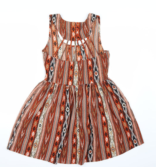Blue Plate Womens Orange A-Line Size M