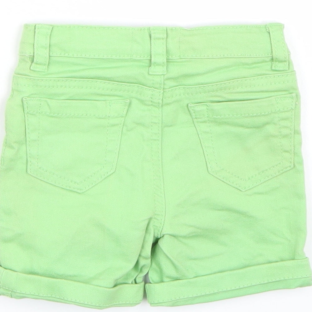 Brand and care label for Denim & Co. Baby Green Cropped Trousers, size 6-9, Months