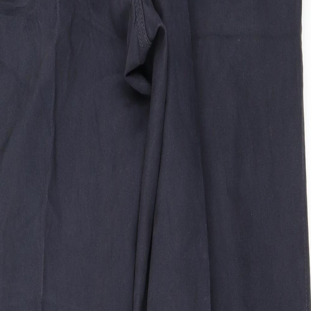 Brand and care label for Marks & Spencer men’s blue straight jeans, size 32, in, 31-inch leg