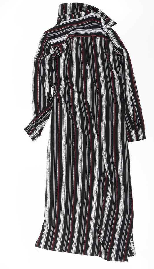 Preworn Womens Black Striped Bodycon Size XS