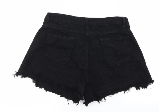 SheIn Womens Black Cut-Off Shorts Size 32 in