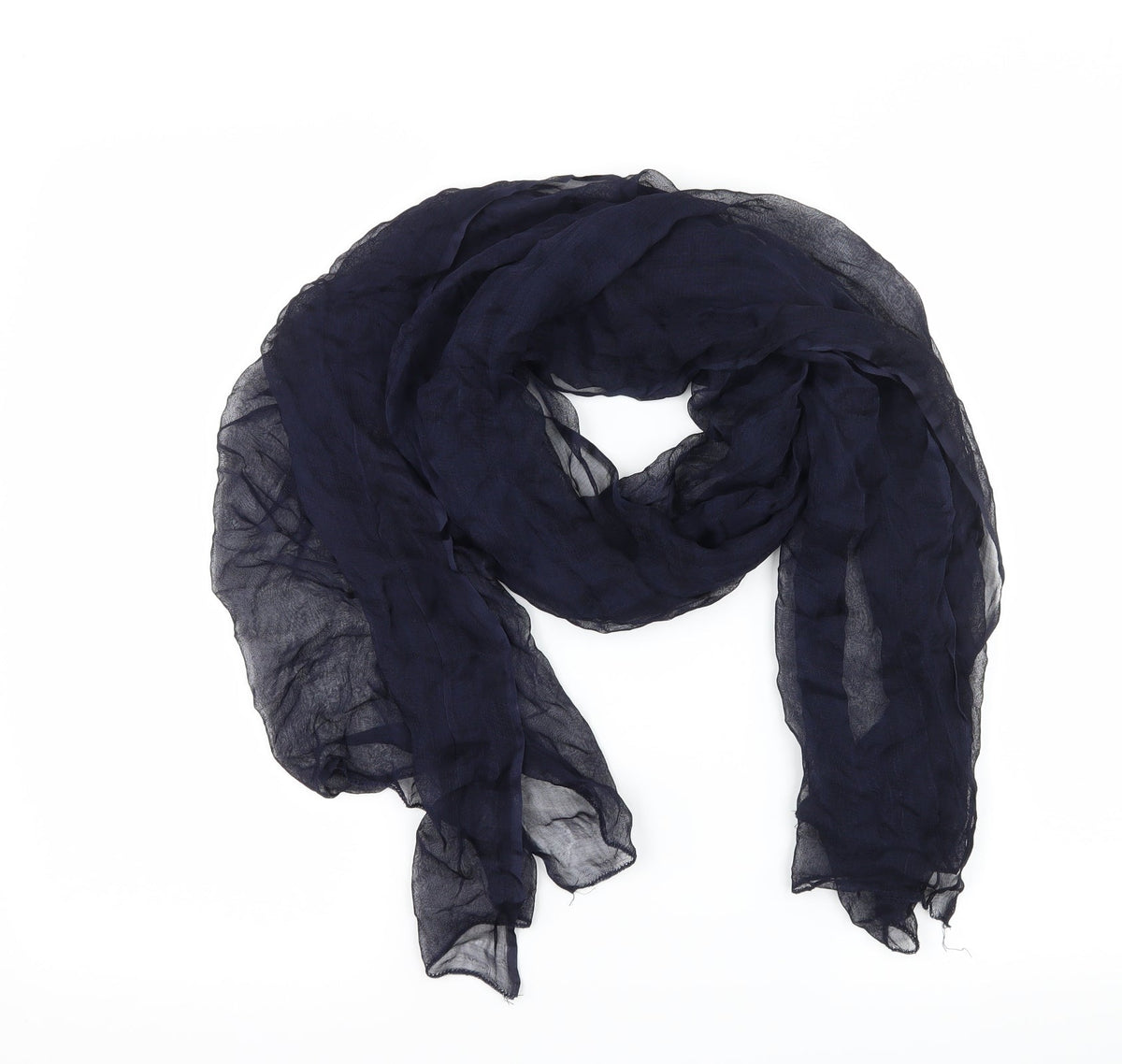 Front view of Preworn women’s blue scarf
