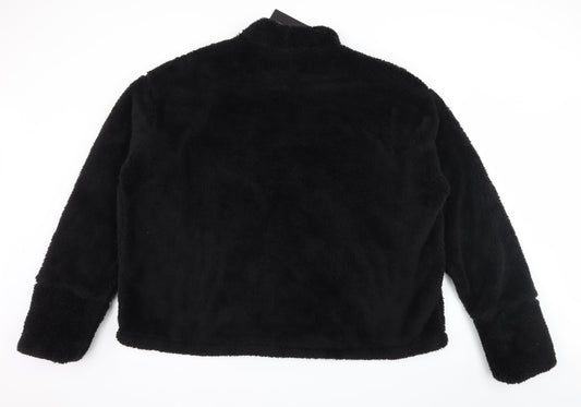 PRETTYLITTLETHING Womens Black Microfibre Pullover Sweatshirt Size 8