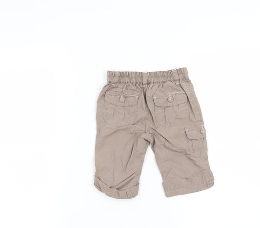 Mothercare Girls Brown Floral Capri Trousers Size 6-9 Months