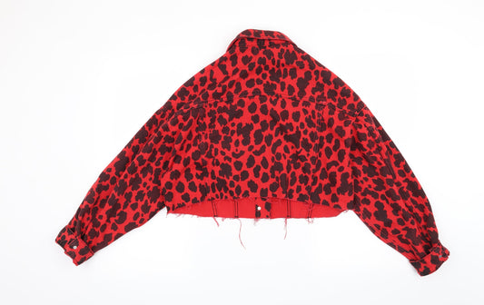 Miss Toxic Womens Red Animal Print Jacket Size 8