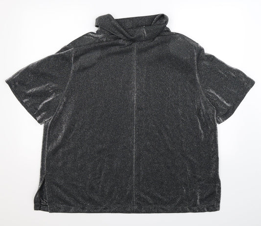 Exelle Womens Silver Basic Blouse Size M - Oversized