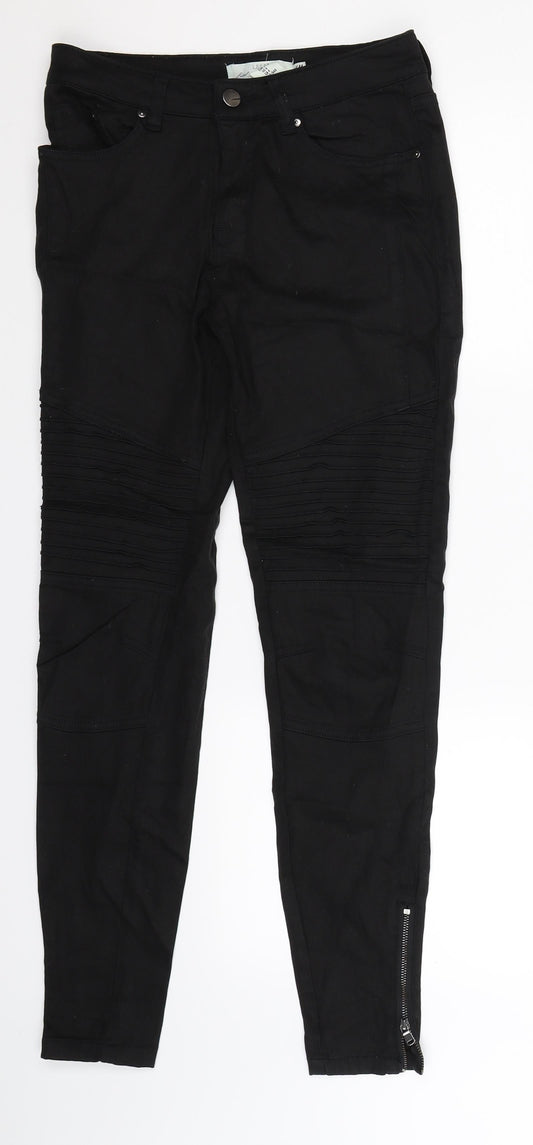 Additional front view of H&M women’s black denim jegging jeans, size UK 8, 29-inch leg