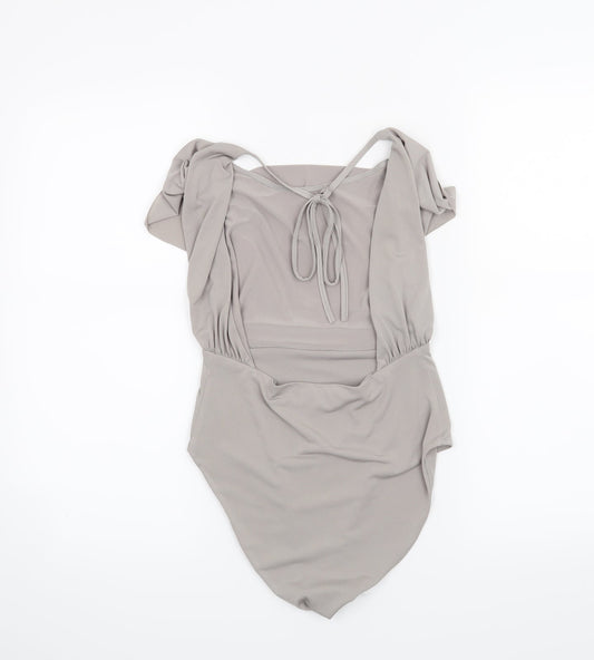 Love Womens Grey Bodysuit One-Piece Size 8