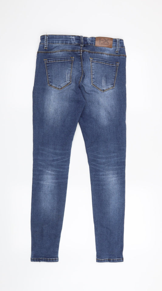 I-X London Womens Blue Skinny Jeans Size 8 L27 in