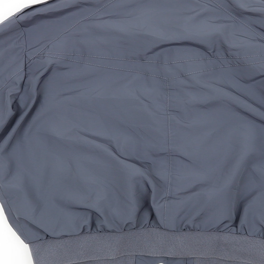 Brand and care label for H&M women’s grey jacket coat, size UK 12