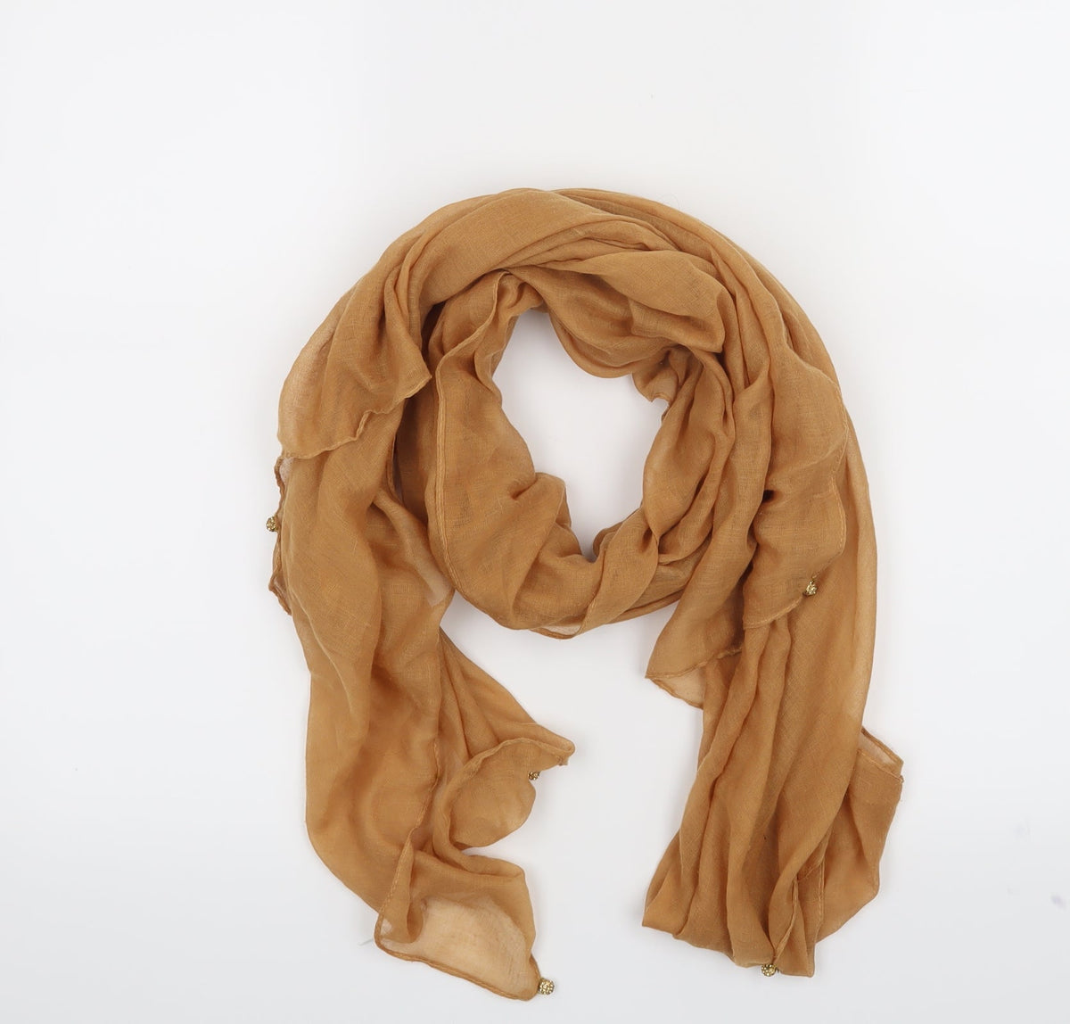 Front view of Preworn women’s orange scarf