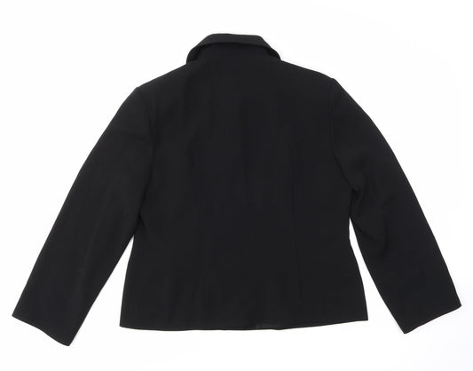 Jaunty Womens Black Rayon Jacket Size 16