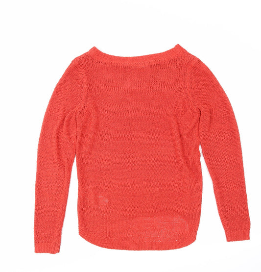 Only Womens Red Pullover Jumper Size M