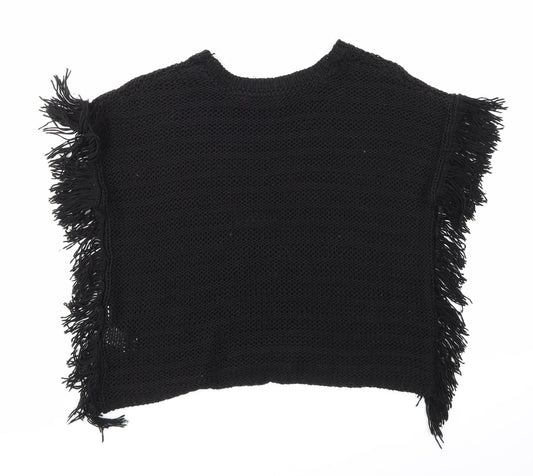 YD Girls Black Pullover Jumper Size 7-8 Years
