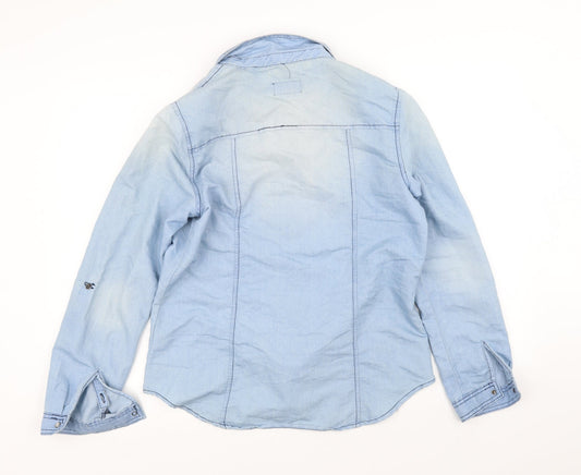 SI SONO Womens Blue Overcoat Coat Size L