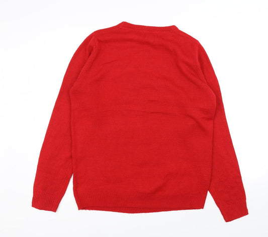 L.O.G.G Mens Red Pullover Jumper Size M